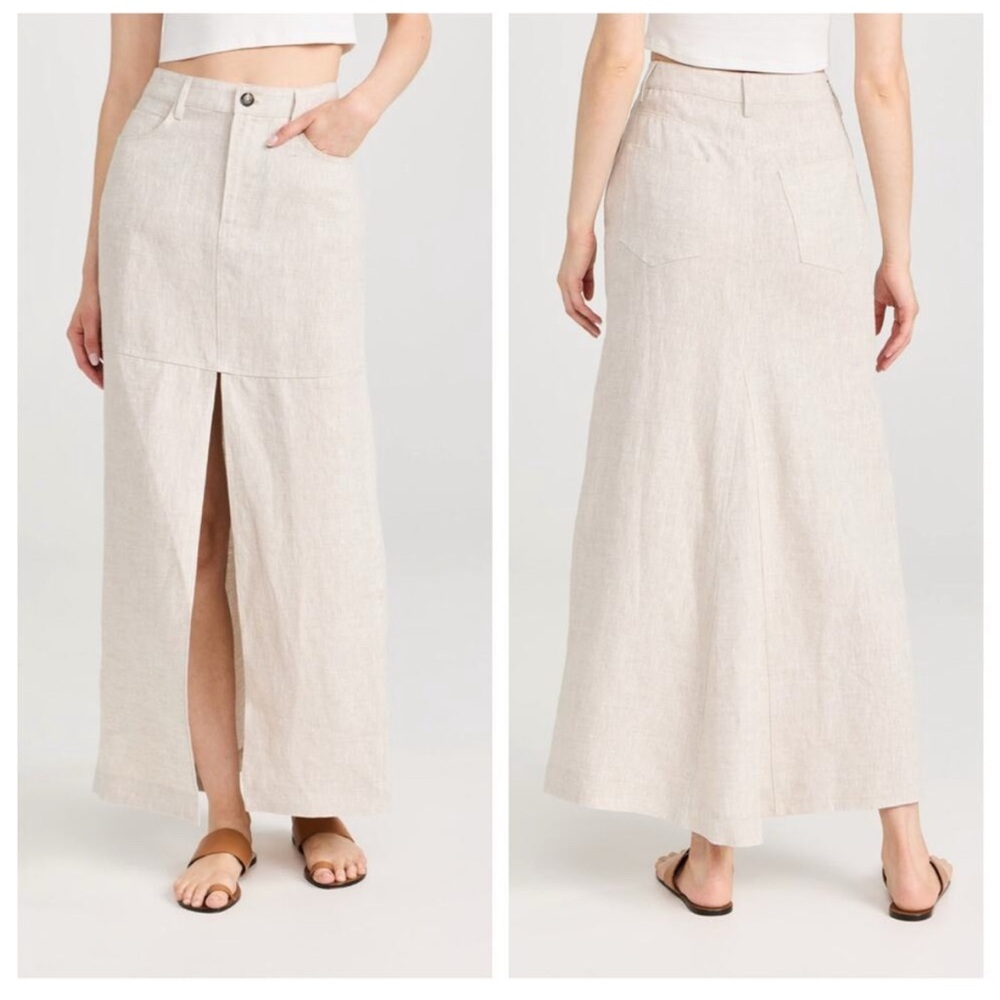 Reformation tazz maxi linen skirt